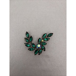 Juliana Green Vintage Rhinestone Brooch with Large Crystals